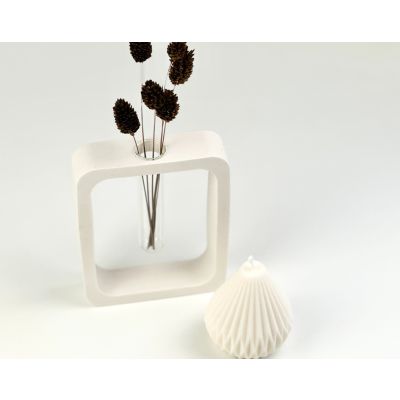 Jesmonite Rahmen mit Reagenzglas rechteckig natur