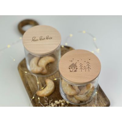 Vorratsglas Weihnachten Haus mit Sternen